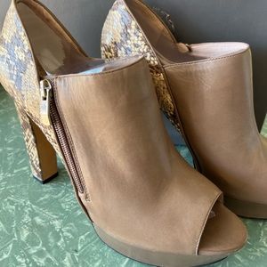 Taupe with snakeskin heel size 10
